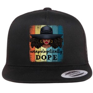 Unapologetically Dope Black History African American Ladies Flat Bill Trucker Hat