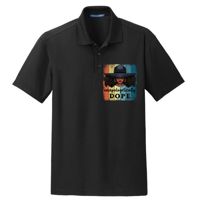 Unapologetically Dope Black History African American Ladies Dry Zone Grid Polo