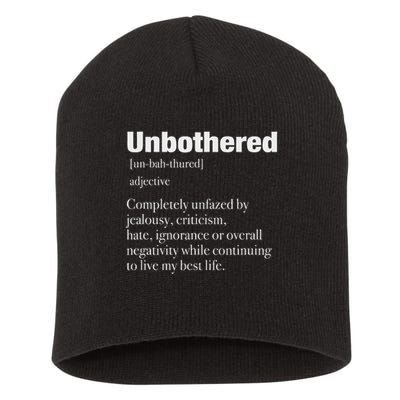 Unbothered Definition Confident Woman Mood Short Acrylic Beanie