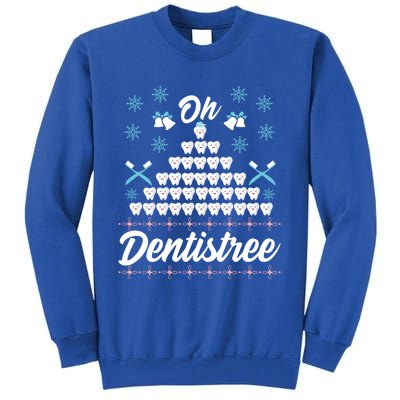 Ugly Dentist Christmas Tree Funny Dental Hygienist Teeth Gift Tall Sweatshirt