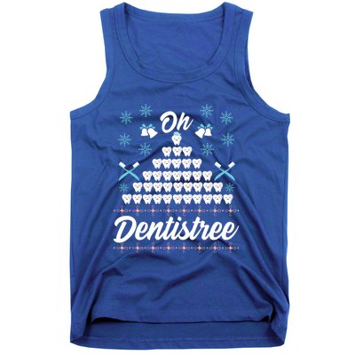 Ugly Dentist Christmas Tree Funny Dental Hygienist Teeth Gift Tank Top