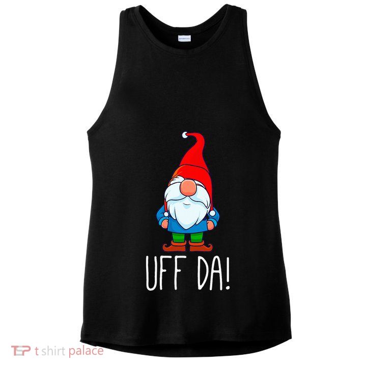 Uff Da Christmas Swedish Tomte Garden Gnome Xmas God Jul Ladies PosiCharge Tri-Blend Wicking Tank