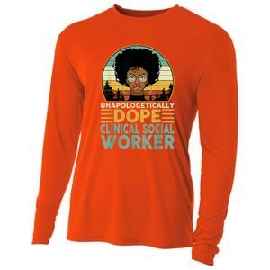 Unapologetically Dope Clinical Socials Worker Black Nurse. Cooling Performance Long Sleeve Crew