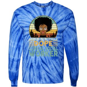 Unapologetically Dope Clinical Socials Worker Black Nurse. Tie-Dye Long Sleeve Shirt