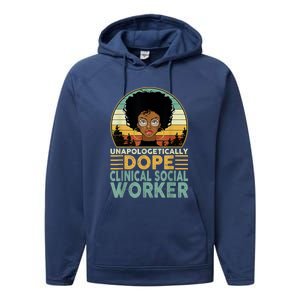 Unapologetically Dope Clinical Socials Worker Black Nurse. Performance Fleece Hoodie