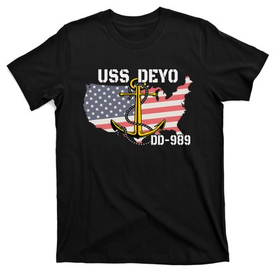 Uss Deyo Dd989 Warship Veterans Day Father Grandpa Dad T-Shirt