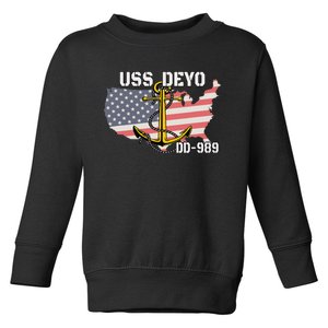 Uss Deyo Dd989 Warship Veterans Day Father Grandpa Dad Toddler Sweatshirt