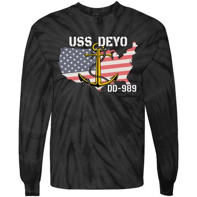 Uss Deyo Dd989 Warship Veterans Day Father Grandpa Dad Tie-Dye Long Sleeve Shirt