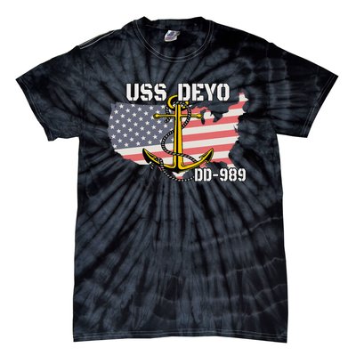 Uss Deyo Dd989 Warship Veterans Day Father Grandpa Dad Tie-Dye T-Shirt