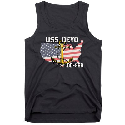 Uss Deyo Dd989 Warship Veterans Day Father Grandpa Dad Tank Top