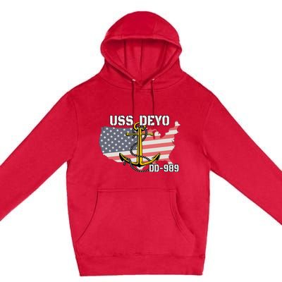 Uss Deyo Dd989 Warship Veterans Day Father Grandpa Dad Premium Pullover Hoodie