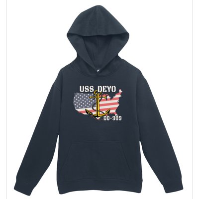 Uss Deyo Dd989 Warship Veterans Day Father Grandpa Dad Urban Pullover Hoodie