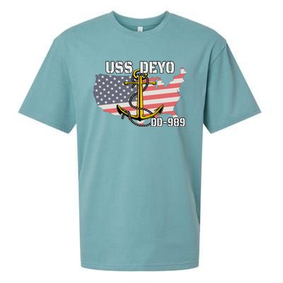 Uss Deyo Dd989 Warship Veterans Day Father Grandpa Dad Sueded Cloud Jersey T-Shirt