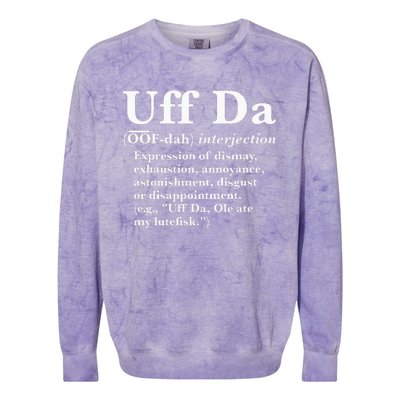 Uff Da Definition Colorblast Crewneck Sweatshirt