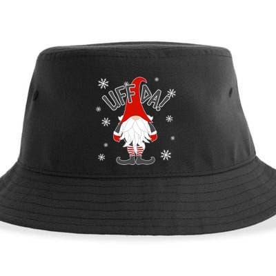 Uff Da Danish Gnome Scandinavian Tomte Nordic Christmas Sustainable Bucket Hat