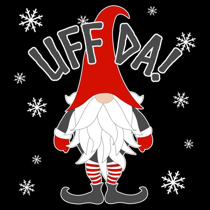 Uff Da Danish Gnome Scandinavian Tomte Nordic Christmas Drawstring Bag