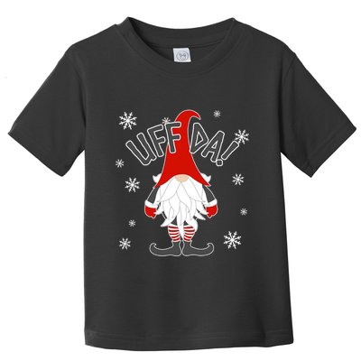 Uff Da Danish Gnome Scandinavian Tomte Nordic Christmas Toddler T-Shirt