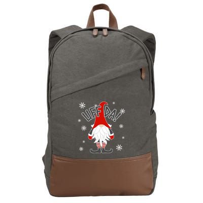 Uff Da Danish Gnome Scandinavian Tomte Nordic Christmas Cotton Canvas Backpack