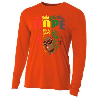 Unapologetically Dope Drip Afro Black History Juneteenth Funny Gift Cooling Performance Long Sleeve Crew