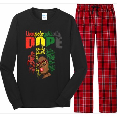 Unapologetically Dope Drip Afro Black History Juneteenth Funny Gift Long Sleeve Pajama Set