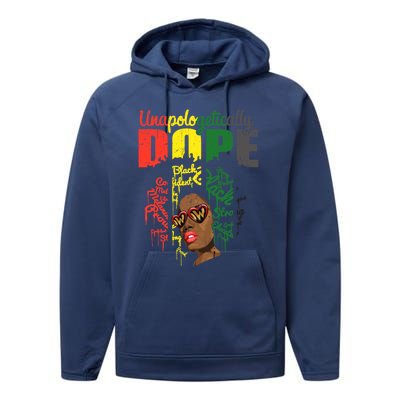 Unapologetically Dope Drip Afro Black History Juneteenth Funny Gift Performance Fleece Hoodie