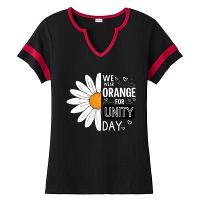 Unity Day Daisy We Wear Orange For Unity Day Antibullying Ladies Halftime Notch Neck Tee