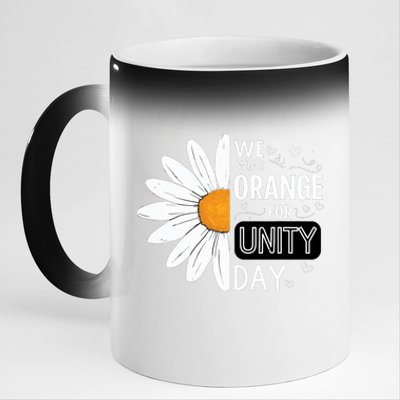 Unity Day Daisy We Wear Orange For Unity Day Antibullying 11oz Black Color Changing Mug