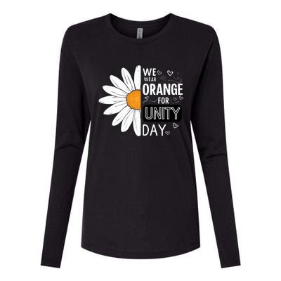 Unity Day Daisy We Wear Orange For Unity Day Antibullying Womens Cotton Relaxed Long Sleeve T-Shirt