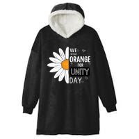 Unity Day Daisy We Wear Orange For Unity Day Antibullying Hooded Wearable Blanket