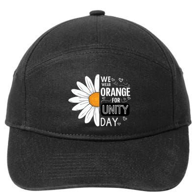 Unity Day Daisy We Wear Orange For Unity Day Antibullying 7-Panel Snapback Hat