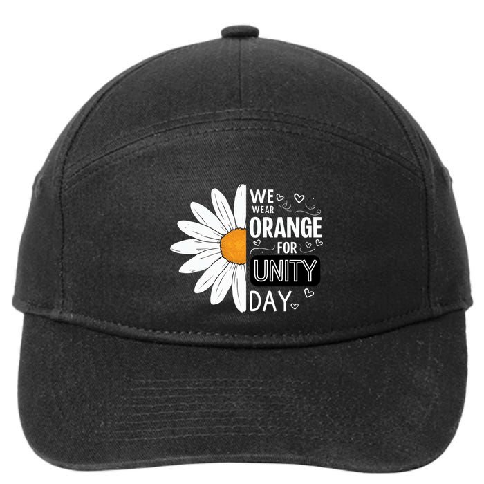Unity Day Daisy We Wear Orange For Unity Day Antibullying 7-Panel Snapback Hat