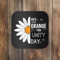 Unity Day Daisy We Wear Orange For Unity Day Antibullying Coaster