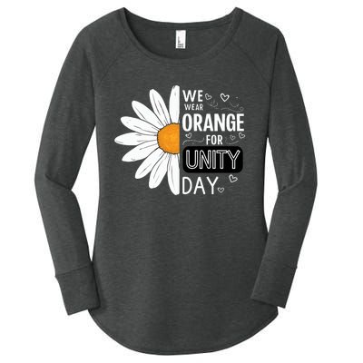 Unity Day Daisy We Wear Orange For Unity Day Antibullying Women's Perfect Tri Tunic Long Sleeve Shirt