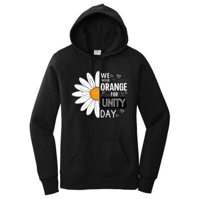 Unity Day Daisy We Wear Orange For Unity Day Antibullying Women's Pullover Hoodie