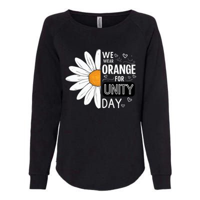 Unity Day Daisy We Wear Orange For Unity Day Antibullying Womens California Wash Sweatshirt