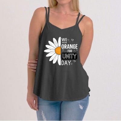 Unity Day Daisy We Wear Orange For Unity Day Antibullying Women's Strappy Tank