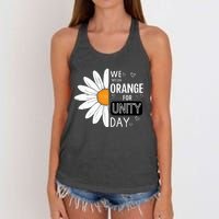 Unity Day Daisy We Wear Orange For Unity Day Antibullying Women's Knotted Racerback Tank