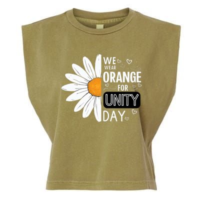 Unity Day Daisy We Wear Orange For Unity Day Antibullying Garment-Dyed Women's Muscle Tee