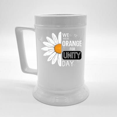 Unity Day Daisy We Wear Orange For Unity Day Antibullying Beer Stein