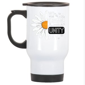 Unity Day Daisy We Wear Orange For Unity Day Antibullying Stainless Steel Travel Mug