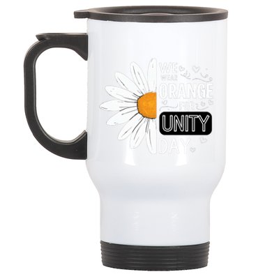 Unity Day Daisy We Wear Orange For Unity Day Antibullying Stainless Steel Travel Mug