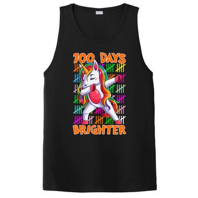 Unicorn Dabbing Dab 100 Days Brighter Funny Gift PosiCharge Competitor Tank