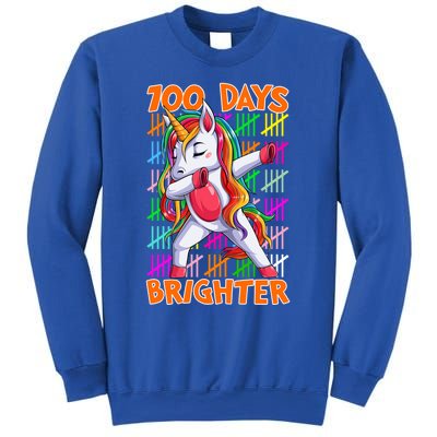 Unicorn Dabbing Dab 100 Days Brighter Funny Gift Sweatshirt