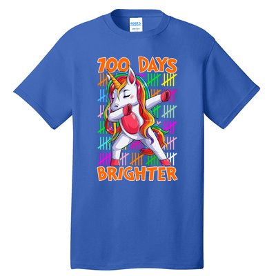 Unicorn Dabbing Dab 100 Days Brighter Funny Gift Tall T-Shirt