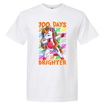 Unicorn Dabbing Dab 100 Days Brighter Funny Gift Garment-Dyed Heavyweight T-Shirt