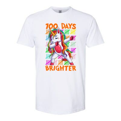 Unicorn Dabbing Dab 100 Days Brighter Funny Gift Softstyle CVC T-Shirt