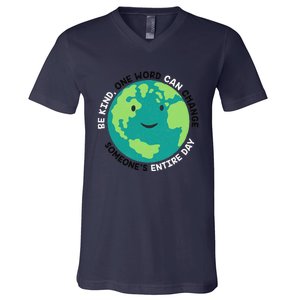 Unity Day Earth Be Kind One World Can Change V-Neck T-Shirt