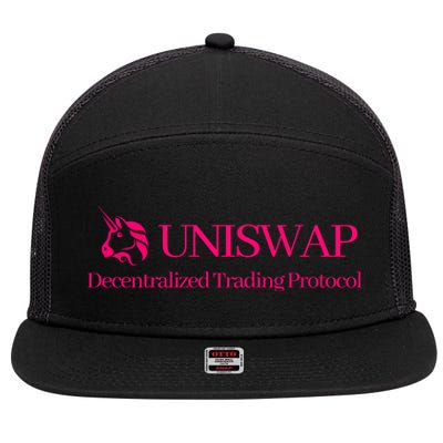 Uniswap Decentralized Exchange Cryptocurrency DeFi 7 Panel Mesh Trucker Snapback Hat