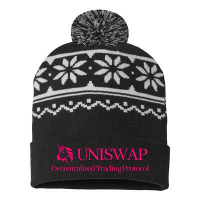 Uniswap Decentralized Exchange Cryptocurrency DeFi USA-Made Snowflake Beanie