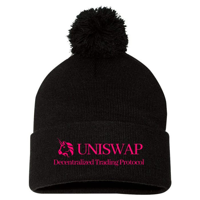 Uniswap Decentralized Exchange Cryptocurrency DeFi Pom Pom 12in Knit Beanie